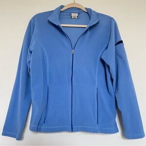 L.L.Bean Womens Medium Blue Full Zip Fleece Jacket M Reg